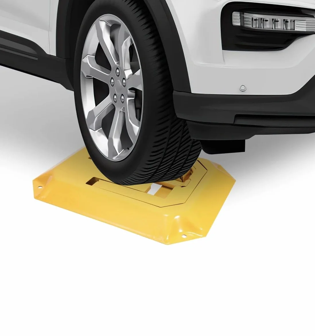 Bloqueador Plegable para Parking con Llave - Cepos Parking - Barrera Parking Seguridad - Cepo para Plaza de Garaje - Protección Antirrobo - Bolardos para Parking