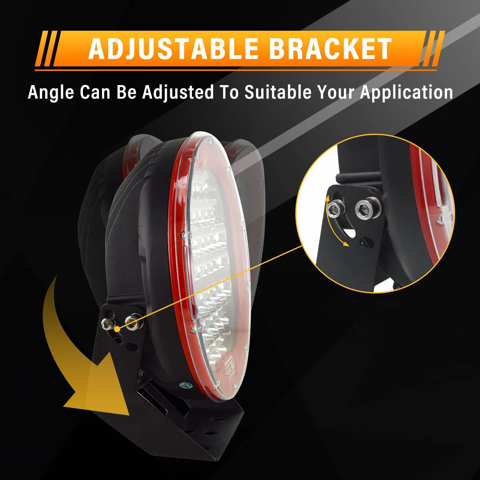 RIGIDON 2 Pcs faros trabajo led redondo, 9 pulgadas 294W Rojo Spot lámpara trabajo led 12V 24V foco led tractor impermeable para off road camión coche ATV UTE SUV 4x4, 6000K Blanca faros antiniebla