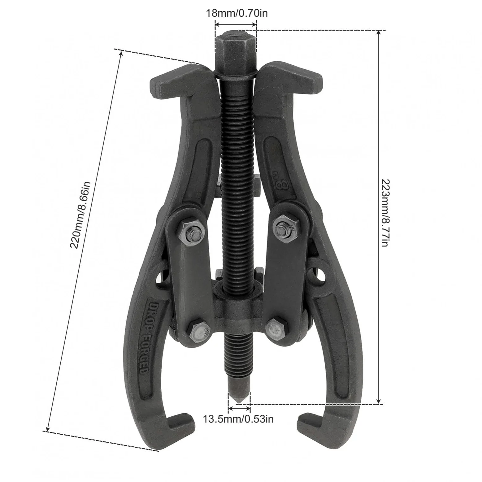 Extractor de Volante Motor Kit de Herramientas Extractor de cojinetes de 8 Pulgadas y 200mm para extracción de Volante de rodamiento de Engranaje de polea con 3 mandíbulas