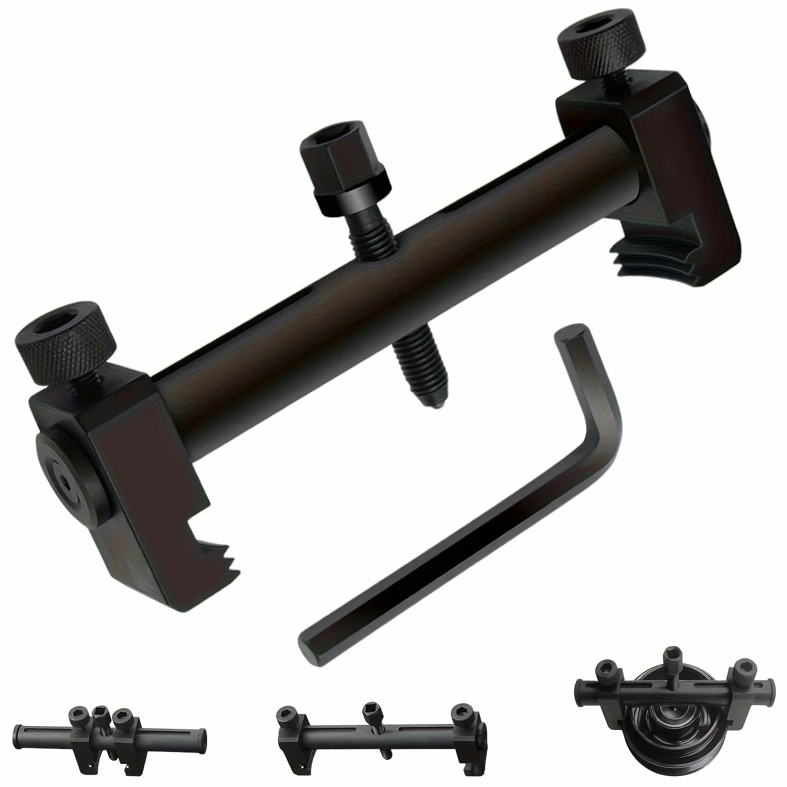 Extractor De Poleas Acanaladas For Polea De Transmisión Acanalada, Herramienta De Cigüeñal, Extractor De Cigüeñal Ajustable De 40 Mm A 165 Mm, Herramienta De Motor.