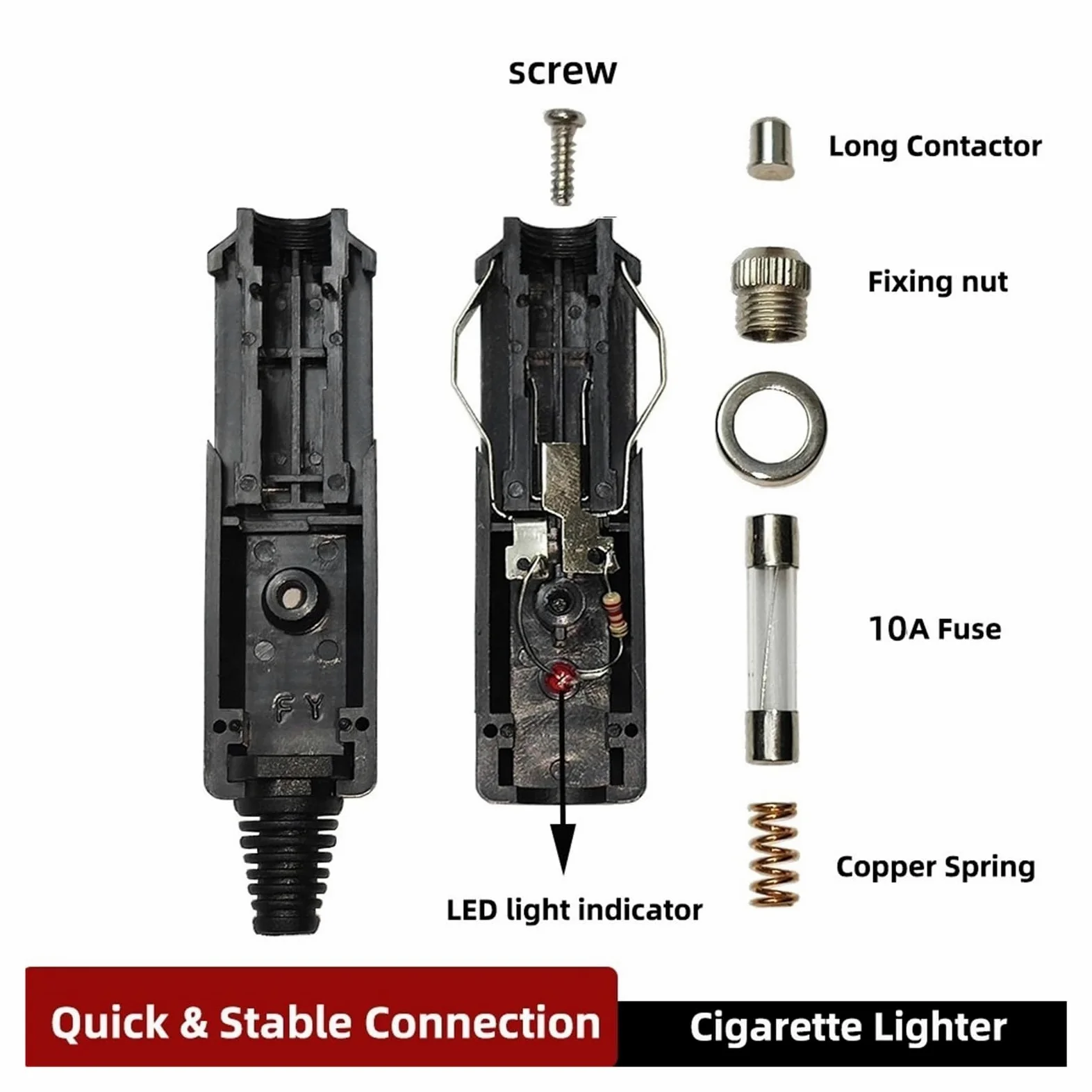 XT60 to Cigarette Lighter Extension Cable 14AWG 10FT 12V 24V para Power Station