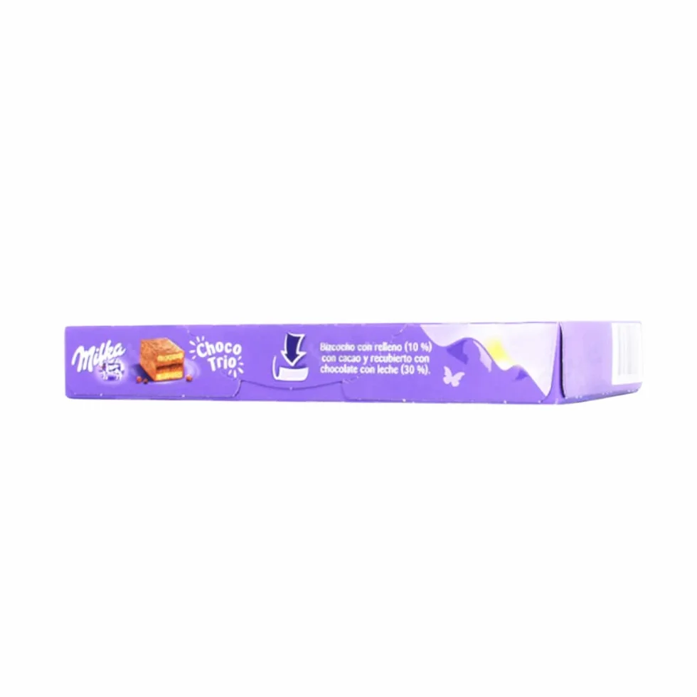 Milka Choco Trio Bizcocho de Cacao Cubierto con Chocolate con Leche 150 g