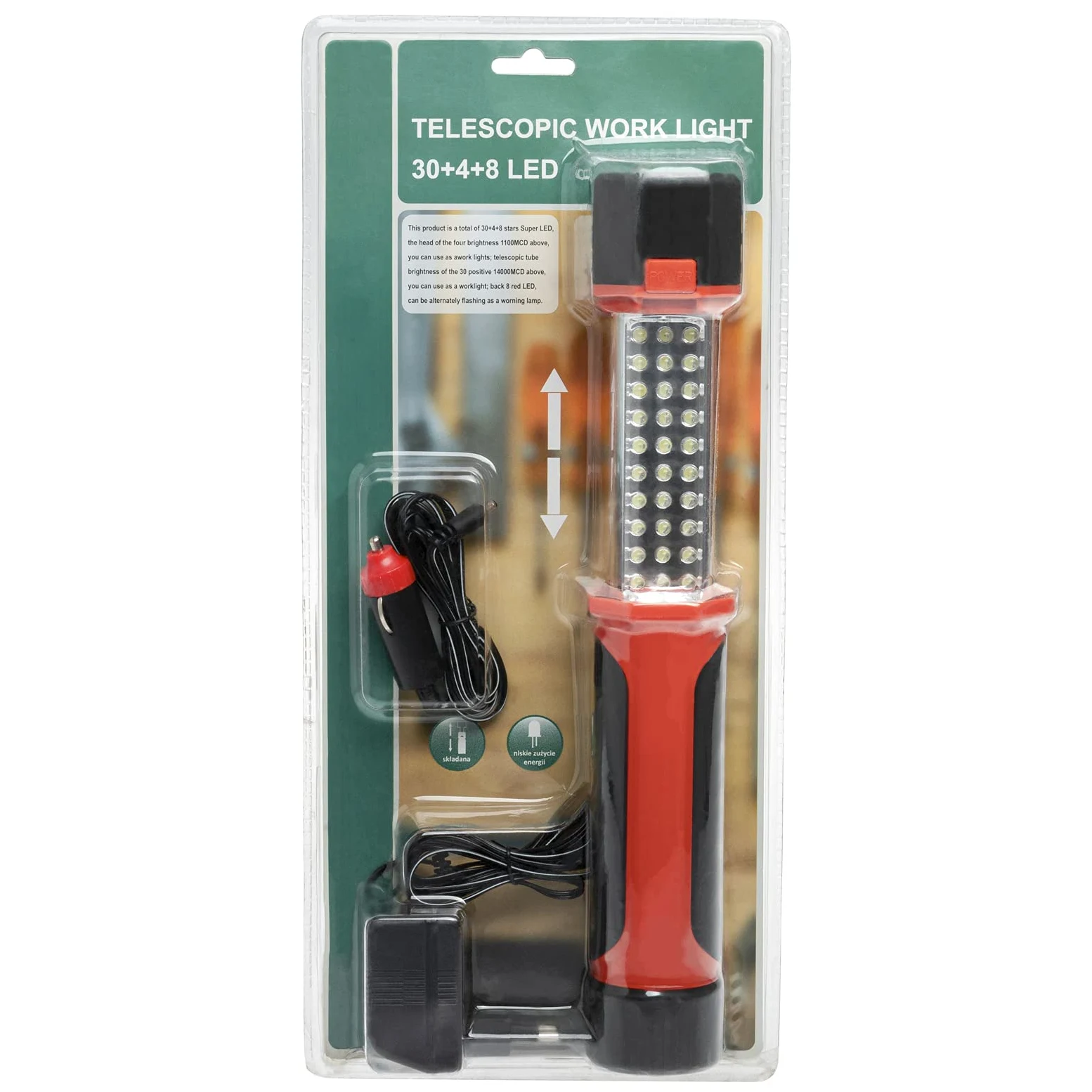 HIBRON 12 Linternas Recargables Retráctil LED con Asa para Taller Cámping, Camping, Emergencias, Pesca etc