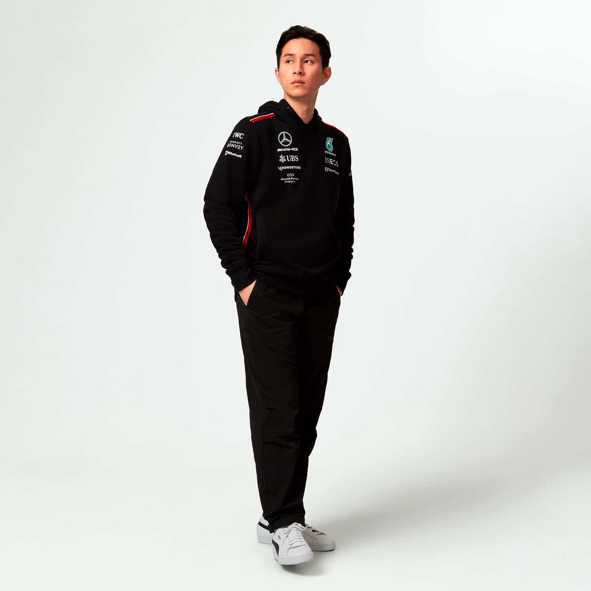 Mercedes AMG Petronas Formula One Team - Sudadera con Capucha del Equipo 2023 - Negro - Talla: XL