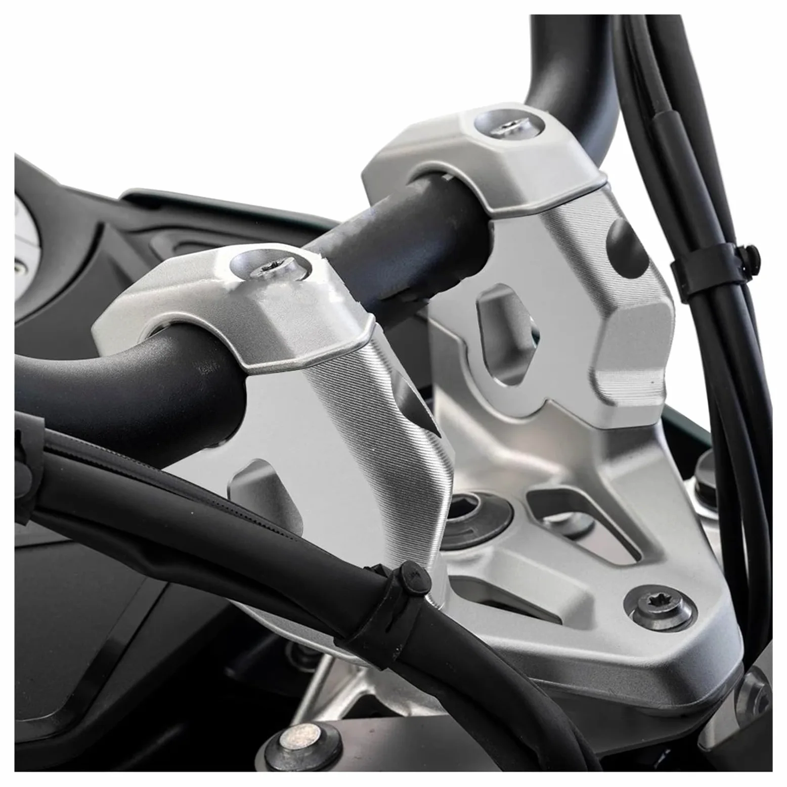 Elevador Manillar Para B&MW R 1300 GS R1300GS 2024 - Motocicleta Manillar Riser, Abrazadera Extender Adaptador (Silver)