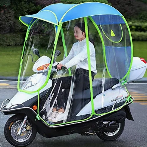 Toldo para sombrilla para scooter de motor, impermeable y cubierta de lluvia para scooters de movilidad, diseño totalmente cerrado y plegable