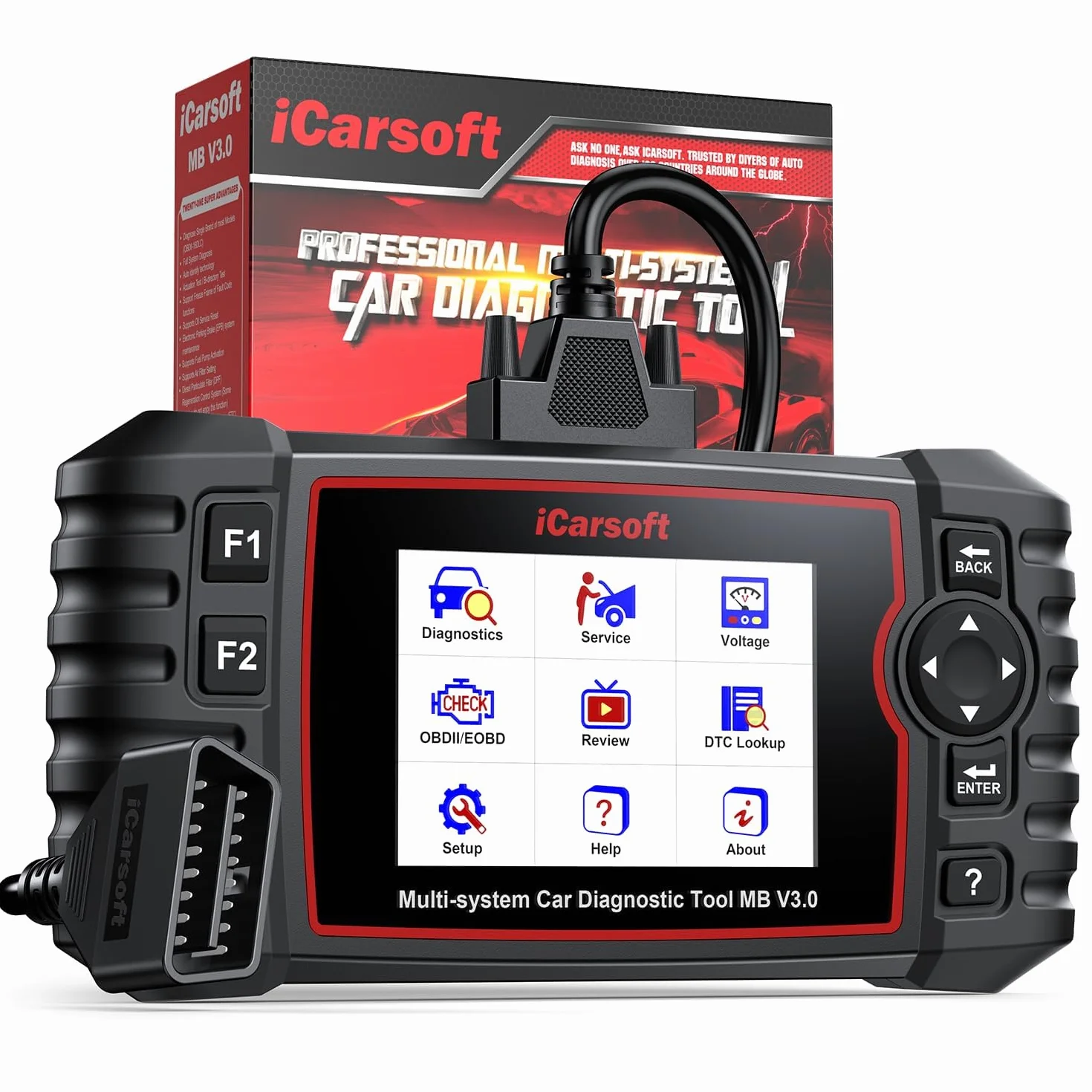 iCarsoft MB V3.0 Herramienta de Diagnóstico Profesional para Mercedes-Benz – Funciones de Servicio Avanzadas, Datos en Vivo y Gráficos, Escáner OBD2 Plug & Play