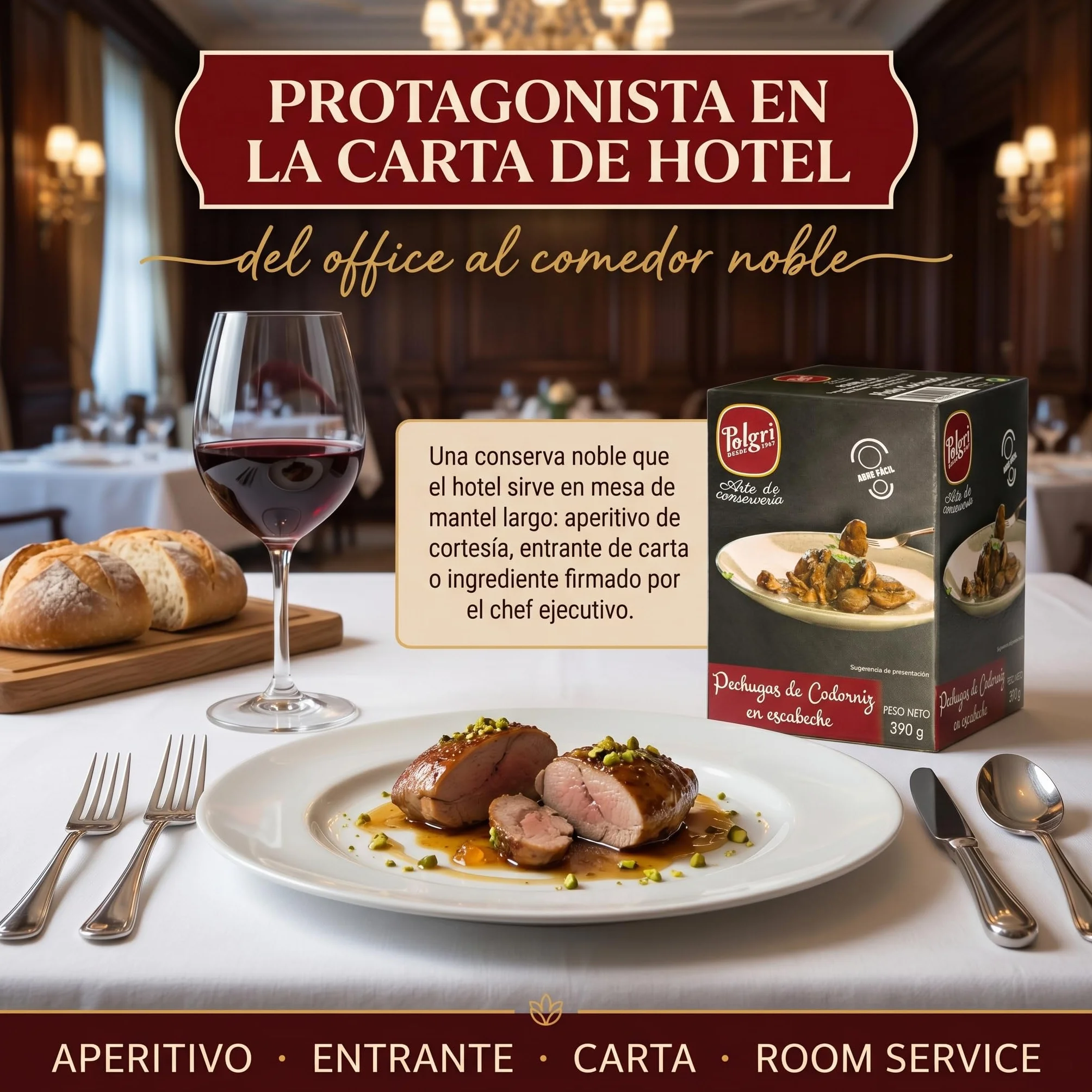 POLGRI Pechugas de Codorniz en Escabeche Balsamico Conserva Gourmet 390 g x 3 latas