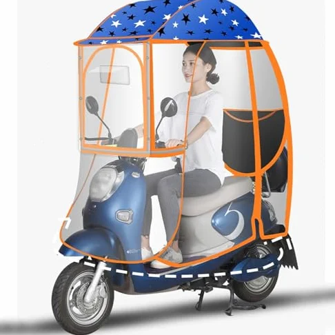 Mobility - Toldo impermeable para scooter con tiras reflectantes y bolsillos de almacenamiento, toldo universal para motocicleta eléctrica para protección contra la intemperie