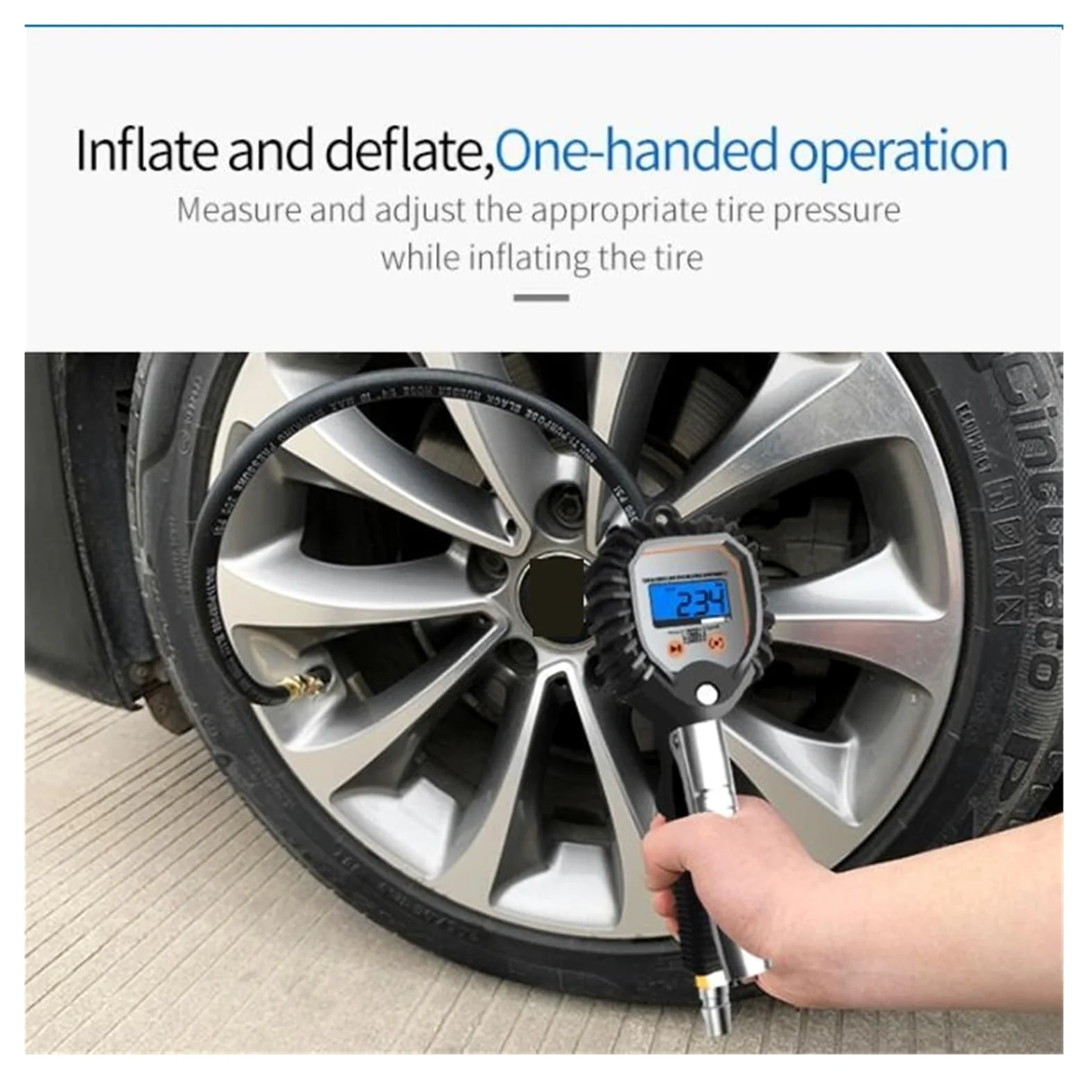 Manómetro de neumáticos Indicador de presión de neumáticos, Pantalla Digital, Control de Alta precisión, Pistola de inflado, manómetro de neumáticos de Coche for Coche, camión, vehículo