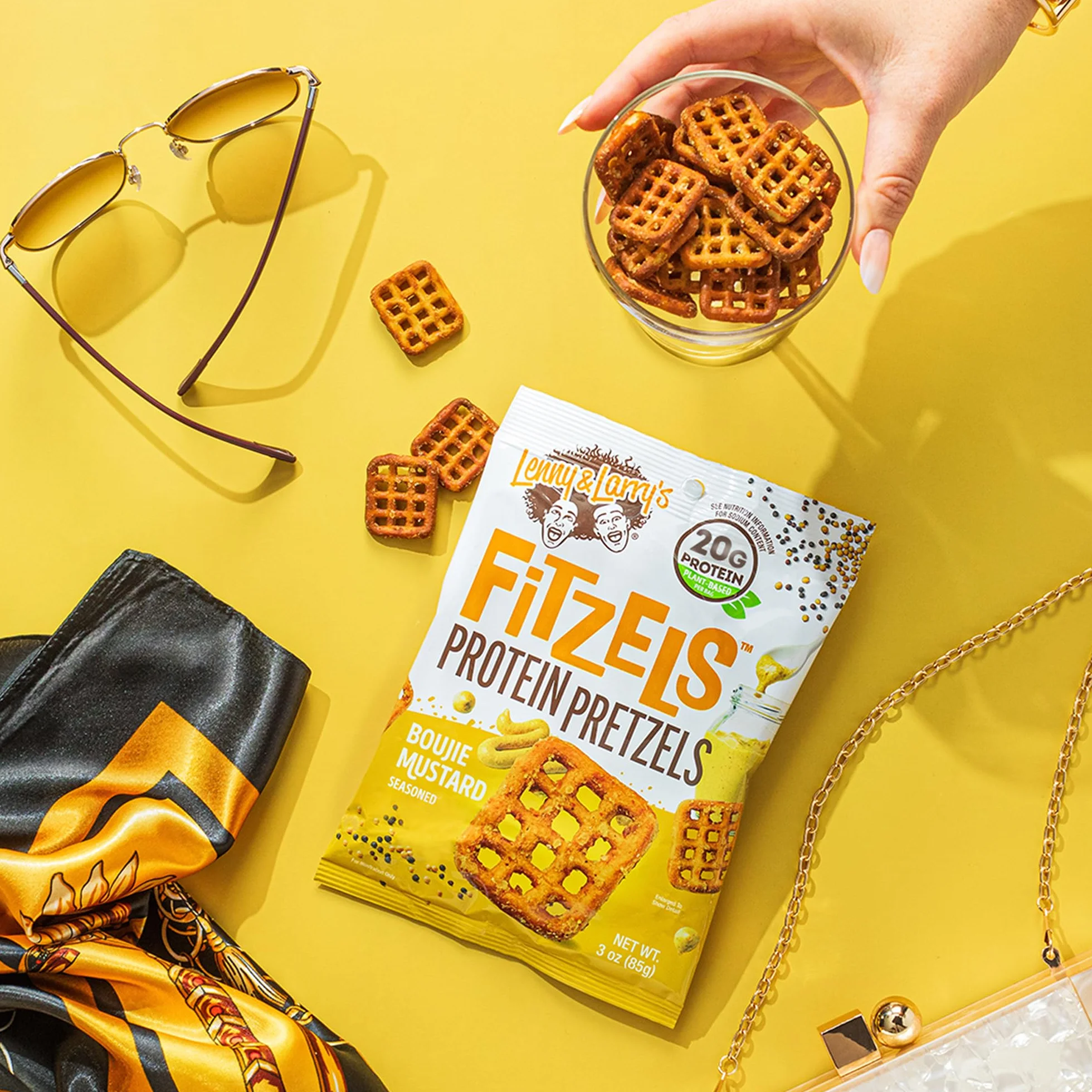 Lenny & Larry's Fitzels Protein Pretzels 8x85g Mostaza