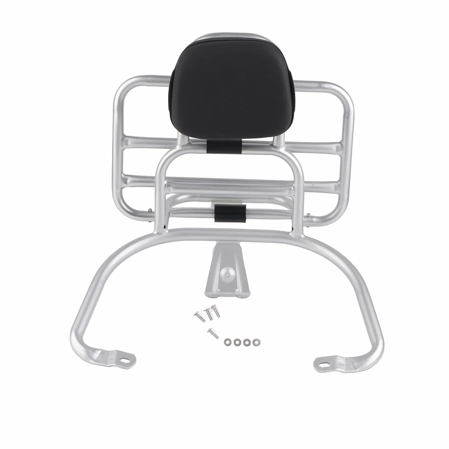 Generic Portaequipajes Trasero para Motocicleta Duradero con Respaldo para Sprint Primavera 150, Placa Cromada de Aleación de Acero, Fácil de Instalar