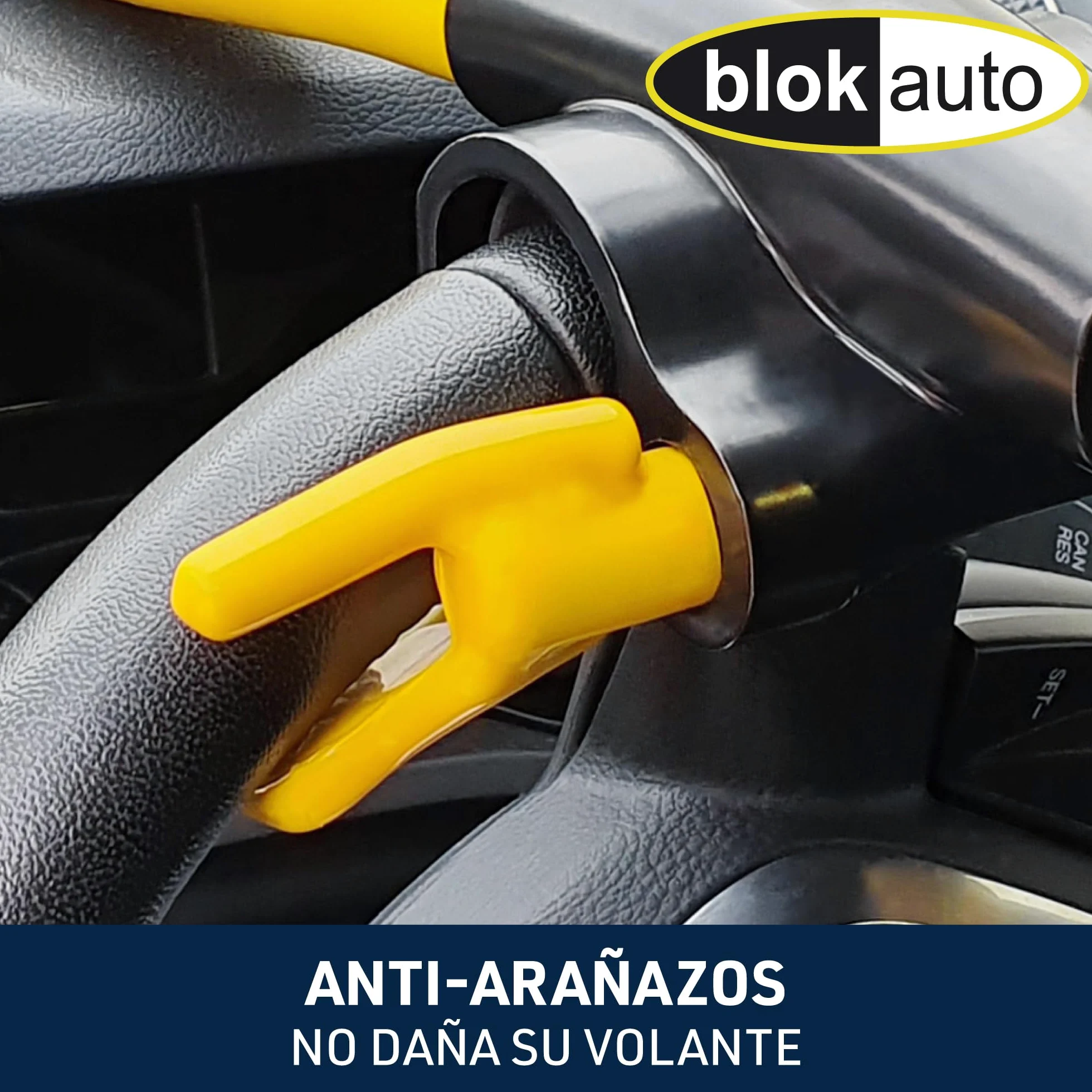 9595 Antirrobo Coche Alta Seguridad, Barra Volante Muy Visible y Disuasoria, Bloqueo Reforzado con Cierre Basculante Más Práctico Universal Auto Furgoneta Autocaravana