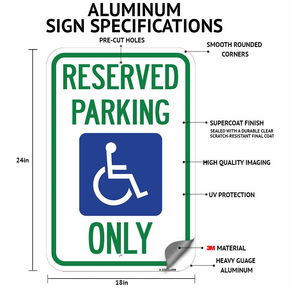 Señal de estacionamiento de aluminio a prueba de óxido, de calibre pesado de 18 x 24 pulgadas, protege tu negocio y municipio, fabricado en los Estados Unidos