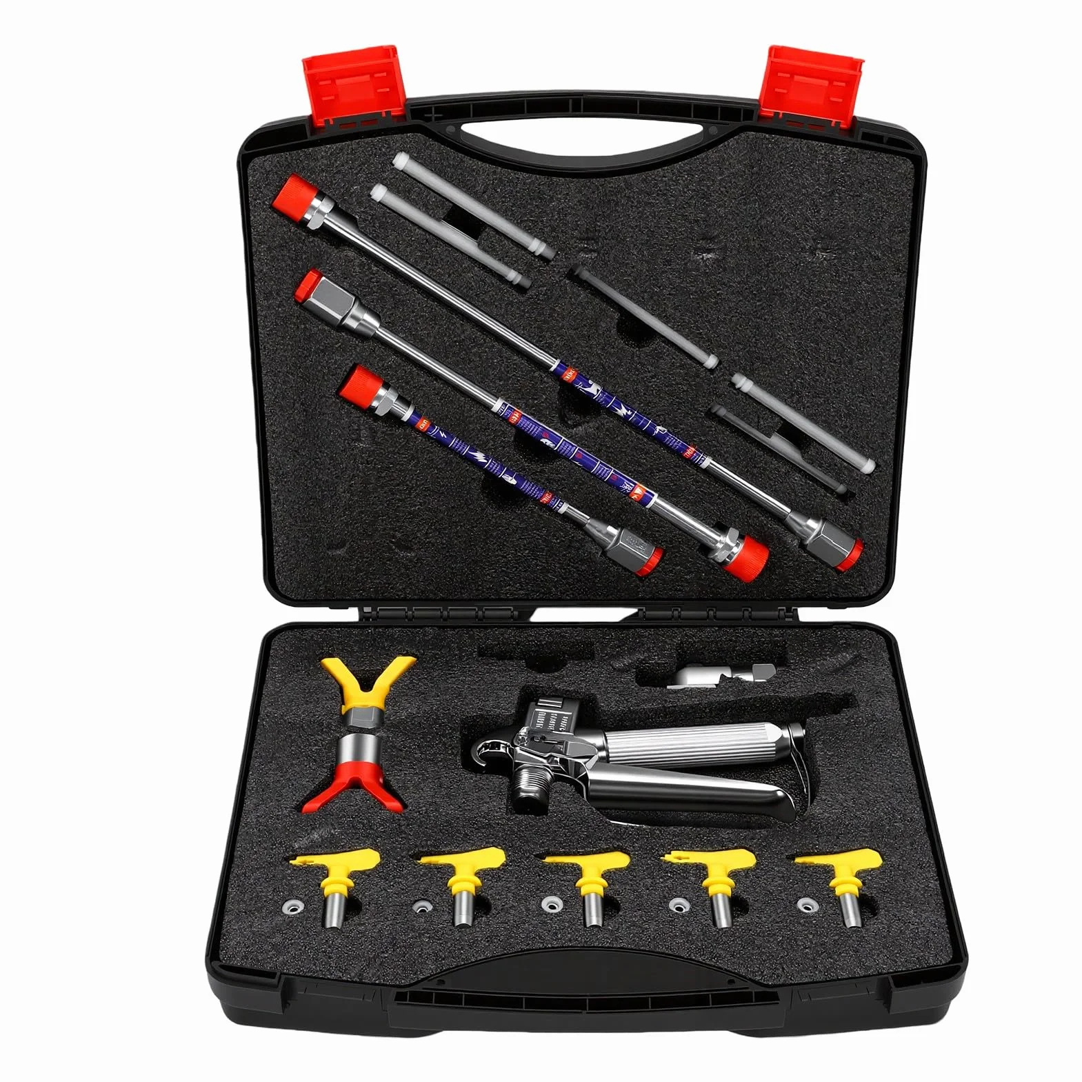 Luocute Kit de Varilla de Extensión para Pistola de Pintura Airless, con 5 Puntas Reversibles, para Uso en Interiores y Exteriores