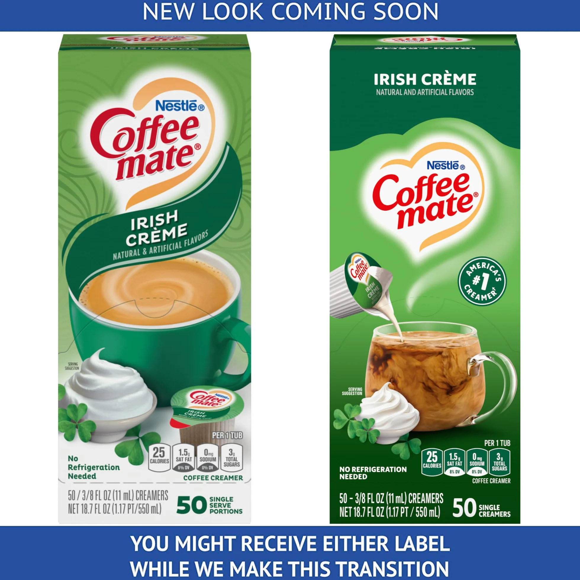 Coffee-mate Crema líquida individual irlandesa 50 unidades