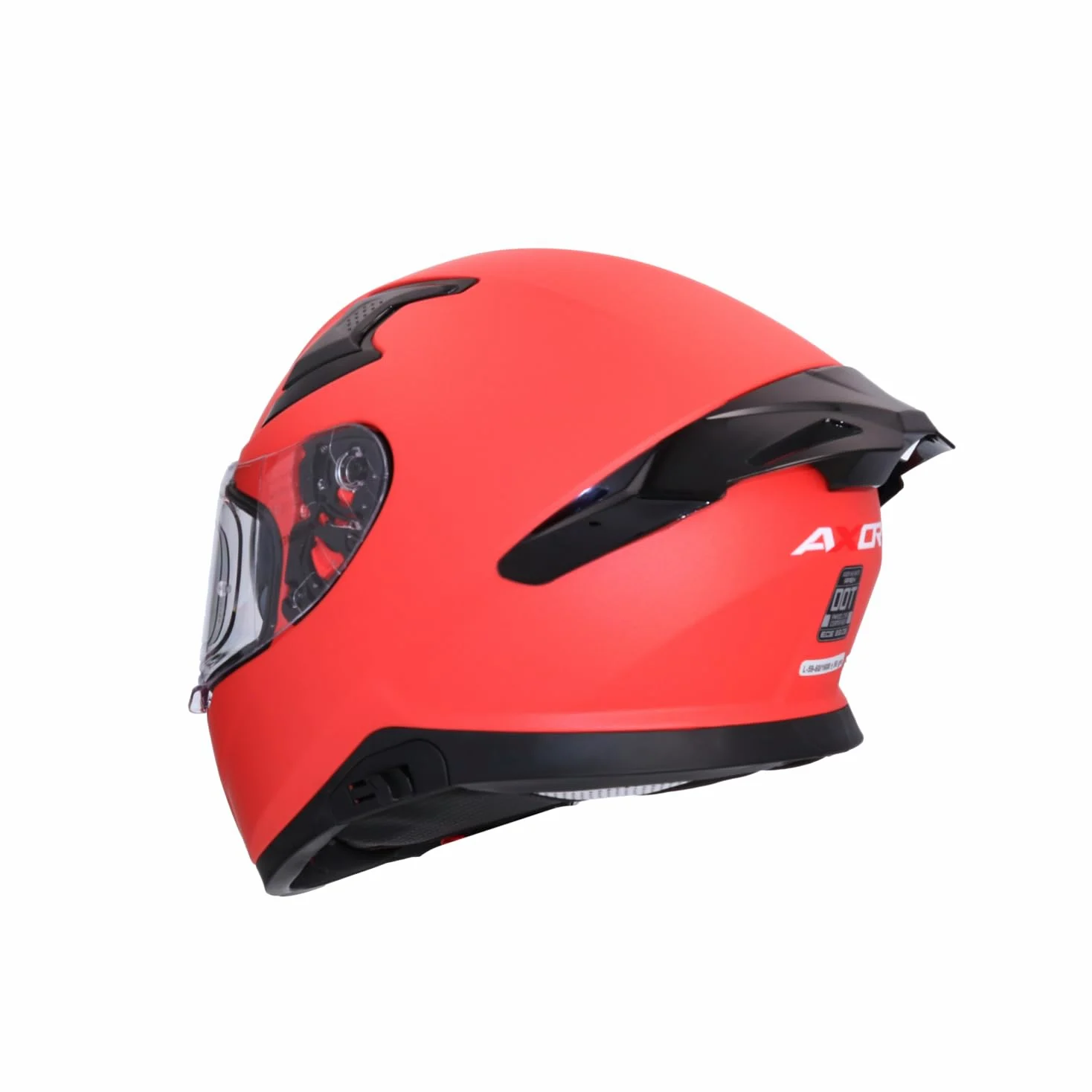 Casco AXOR Apex Solid Casco Integral de Moto Rojo Mate con Pantalla Extra y Lente Solar, Diseño Deportivo, Talla XS