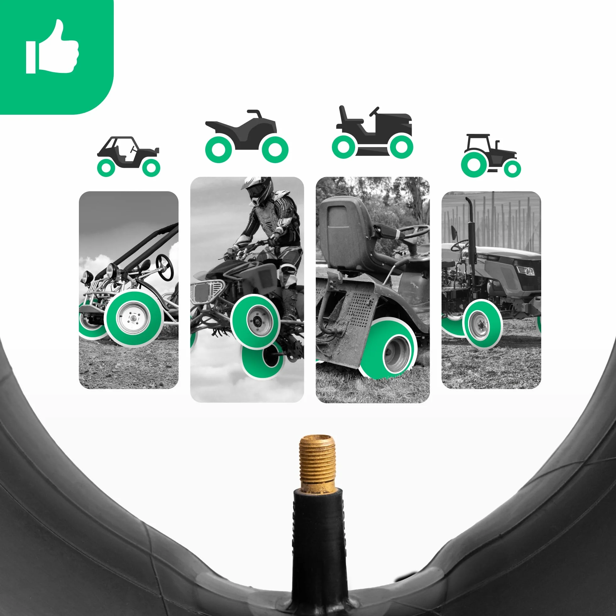 MOOVMOOV 2 Cámaras de aire 19x7-8 Válvula Recta TR13 para Cortadoras de Césped