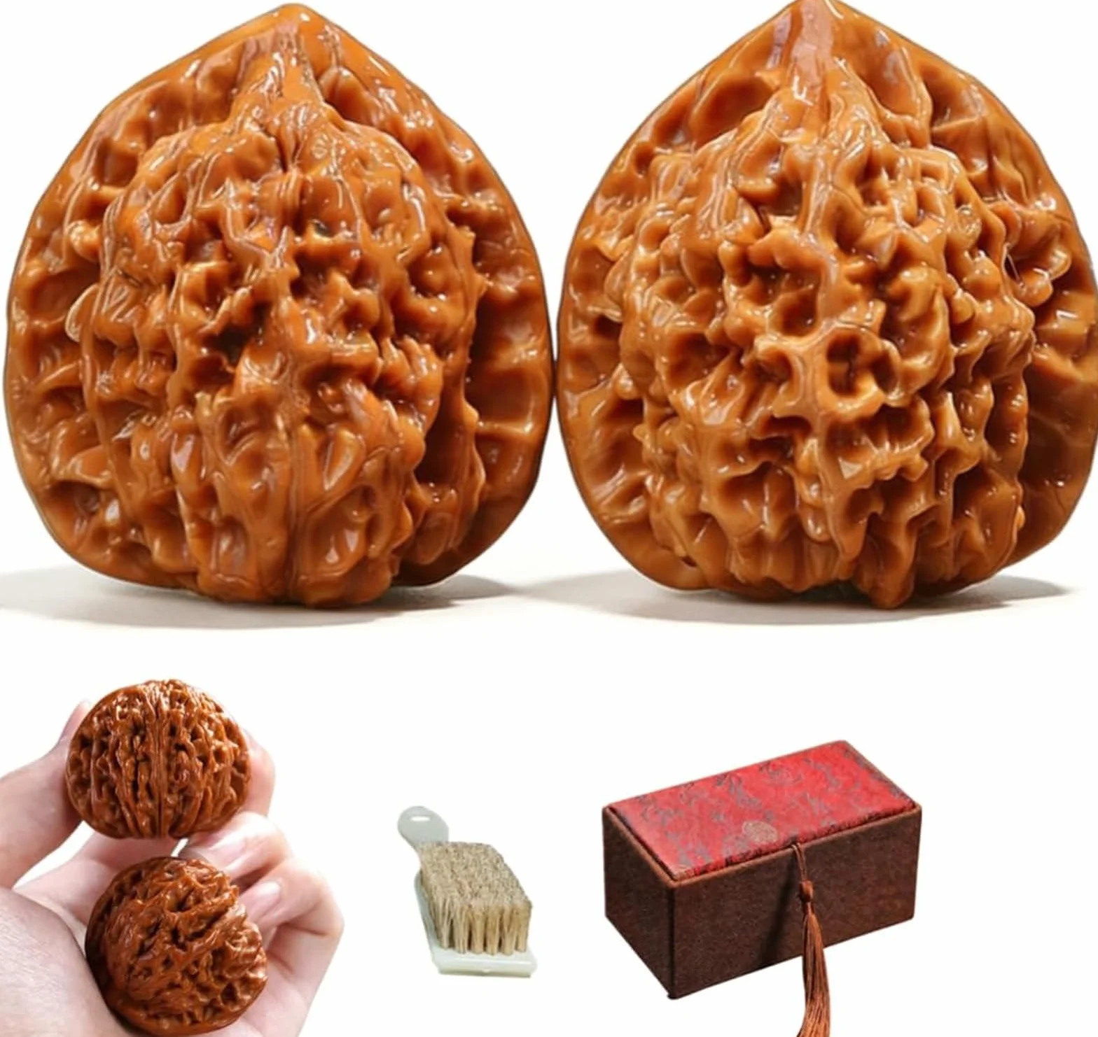 Nueces Wenwan de China naturales seleccionadas sin pulir color original coleccionables 38-39