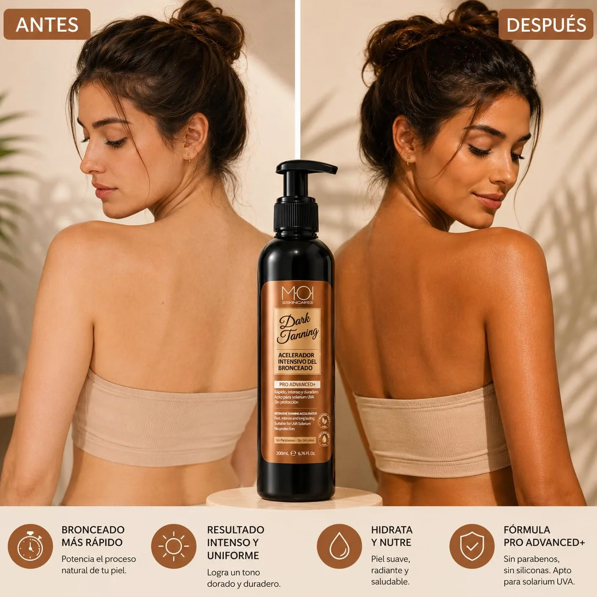MOI Profesional DARK TANNING Acelerador intensivo del bronceado Solarium 200ml