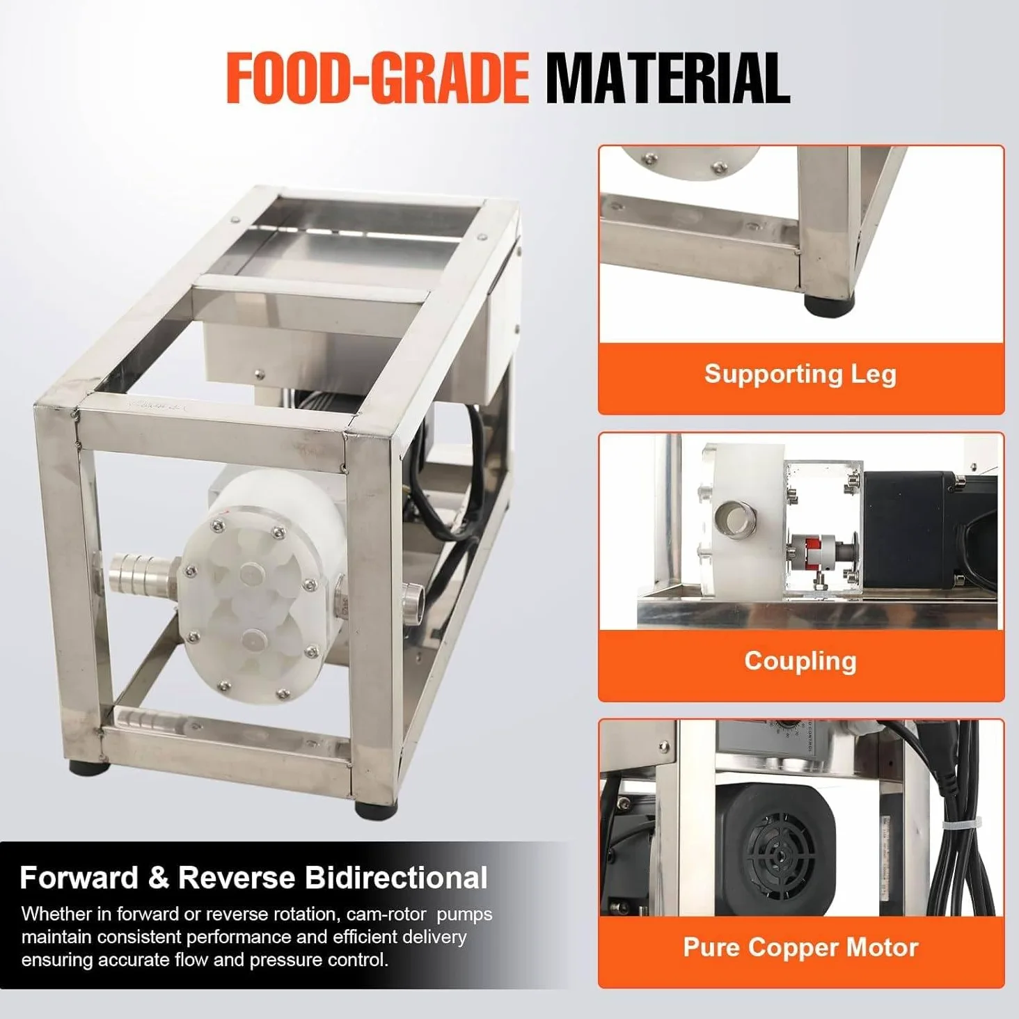 Bomba de Transferencia para Líquidos Alimentarios Viscosos 6-10 L/min - Bomba Eléctrica de Miel y Pasta con Engranajes y Velocidad Ajustable - Equipo de Bombeo con Tubo de 3 m