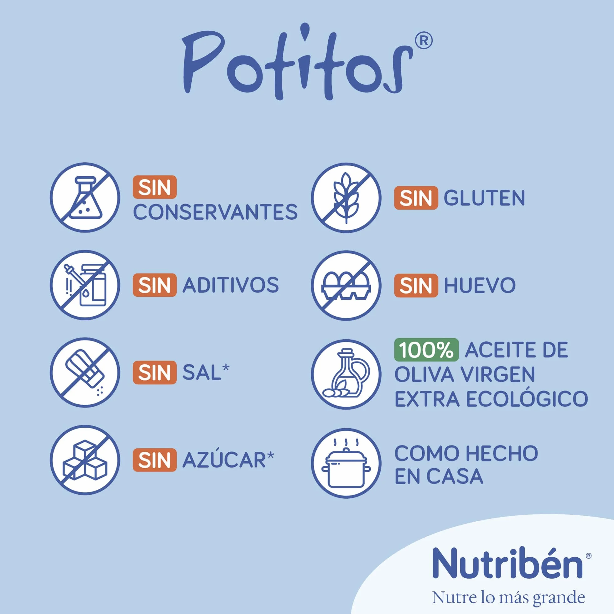 Nutribén Ecopotitos de Pera y Plátano, 100% Fruit, Organic, From 6 Months, Pack of 6 x 120 gr