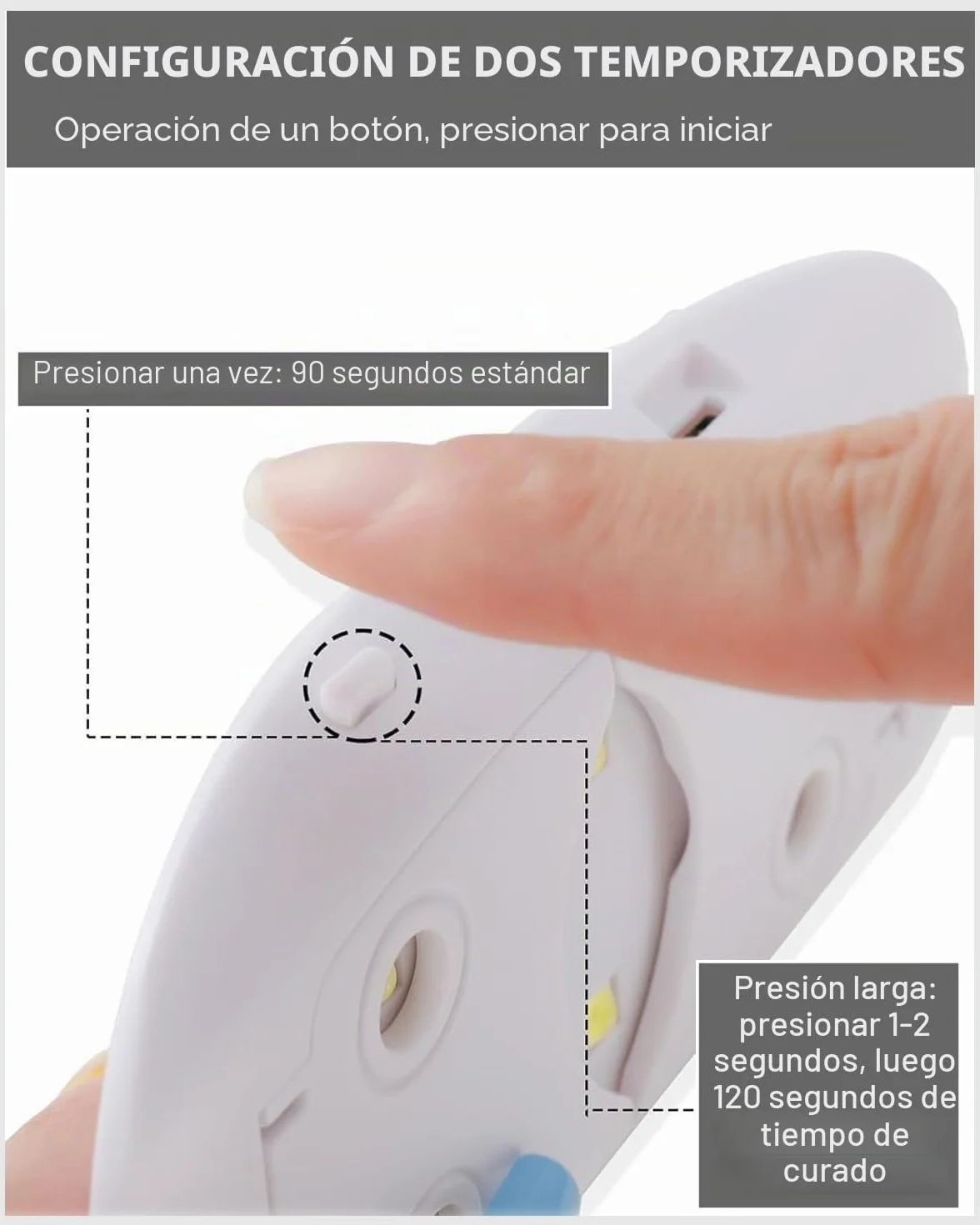 Aokitec lámpara LED uñas de gel portátil USB secador 2 temporizadores