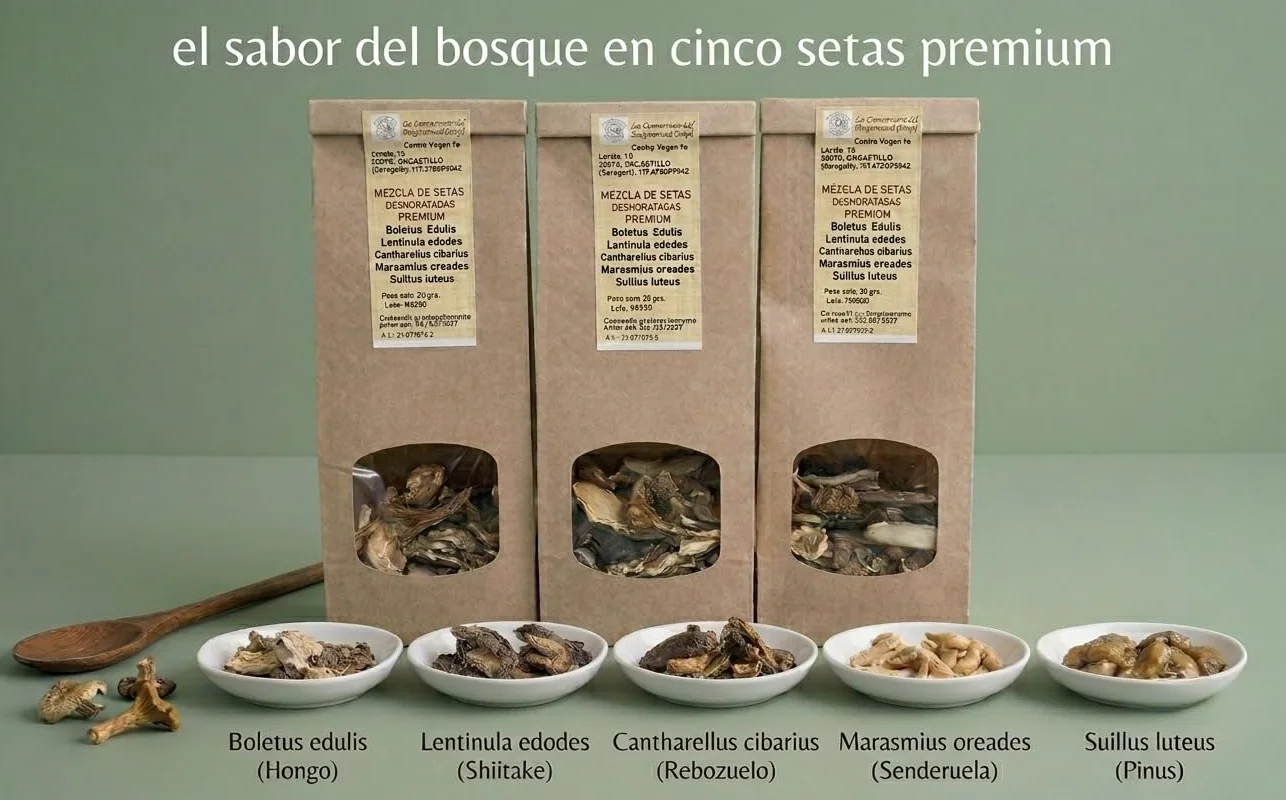 Pack 3x Mezcla de Setas Deshidratadas Premium 90g 5 Variedades Gourmet