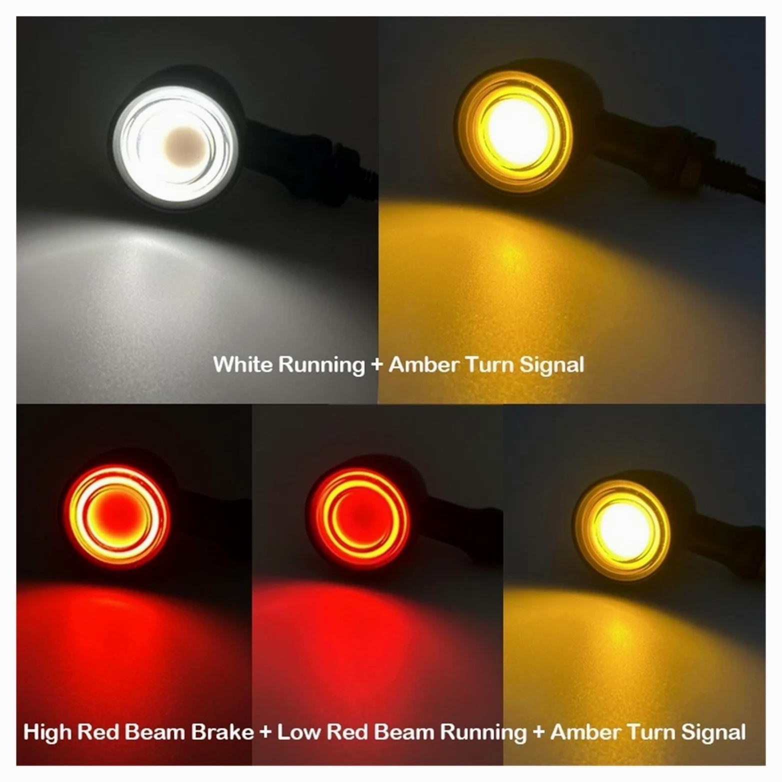 Intermitentes LED Delanteros y Traseros universales para Motocicleta, Tipo Bala. Luces de señalización de Giro luz Diurna DRL luz Freno y luz Trasera Luzs traseras Piezas