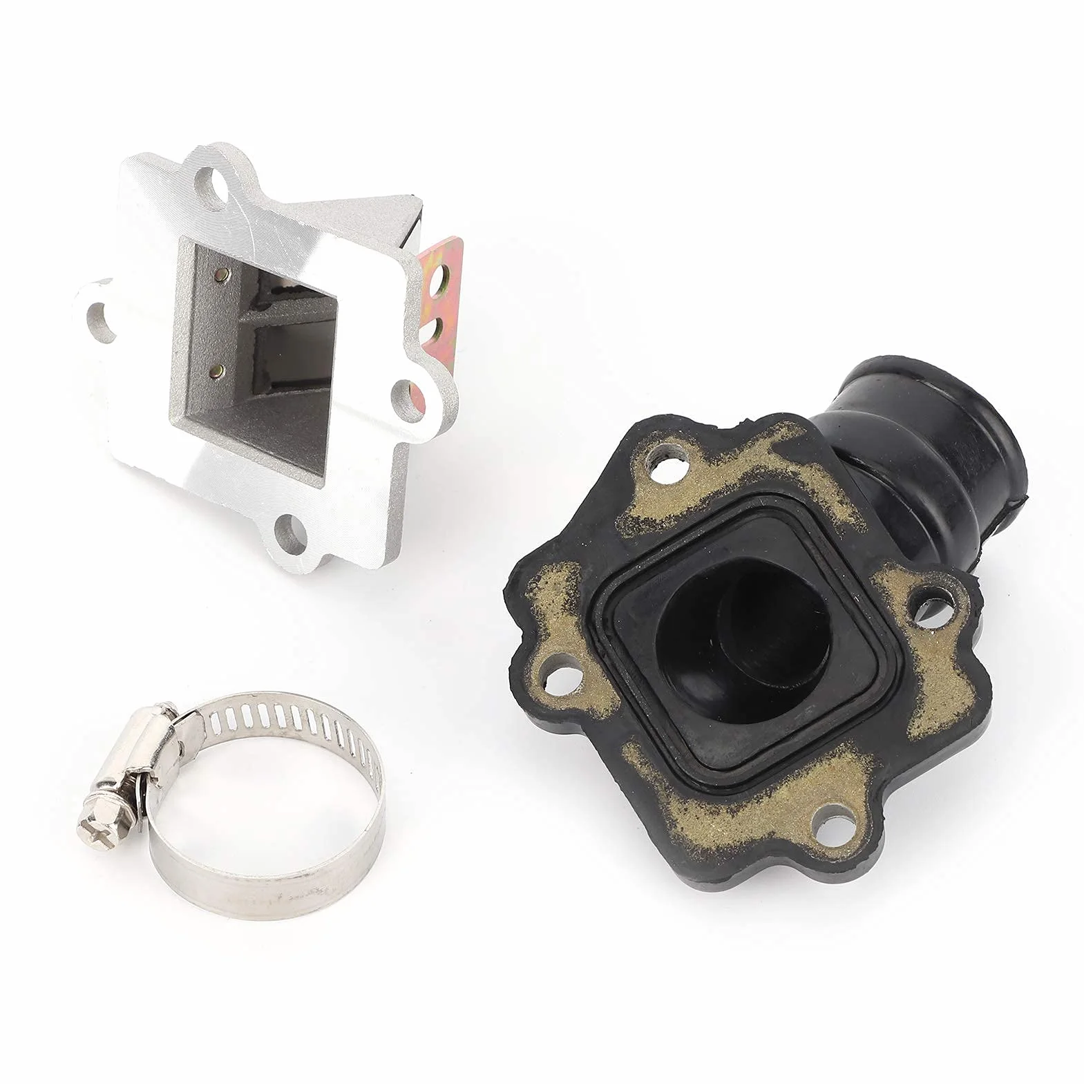 Colector de admisi¨®n de Motocicleta Aramox Apto para Motor Jog Vino Zuma BWS Minarelli de 2 Tiempos 49 50 colector de admisi¨®n + v¨¢lvula de leng¨¹ETA