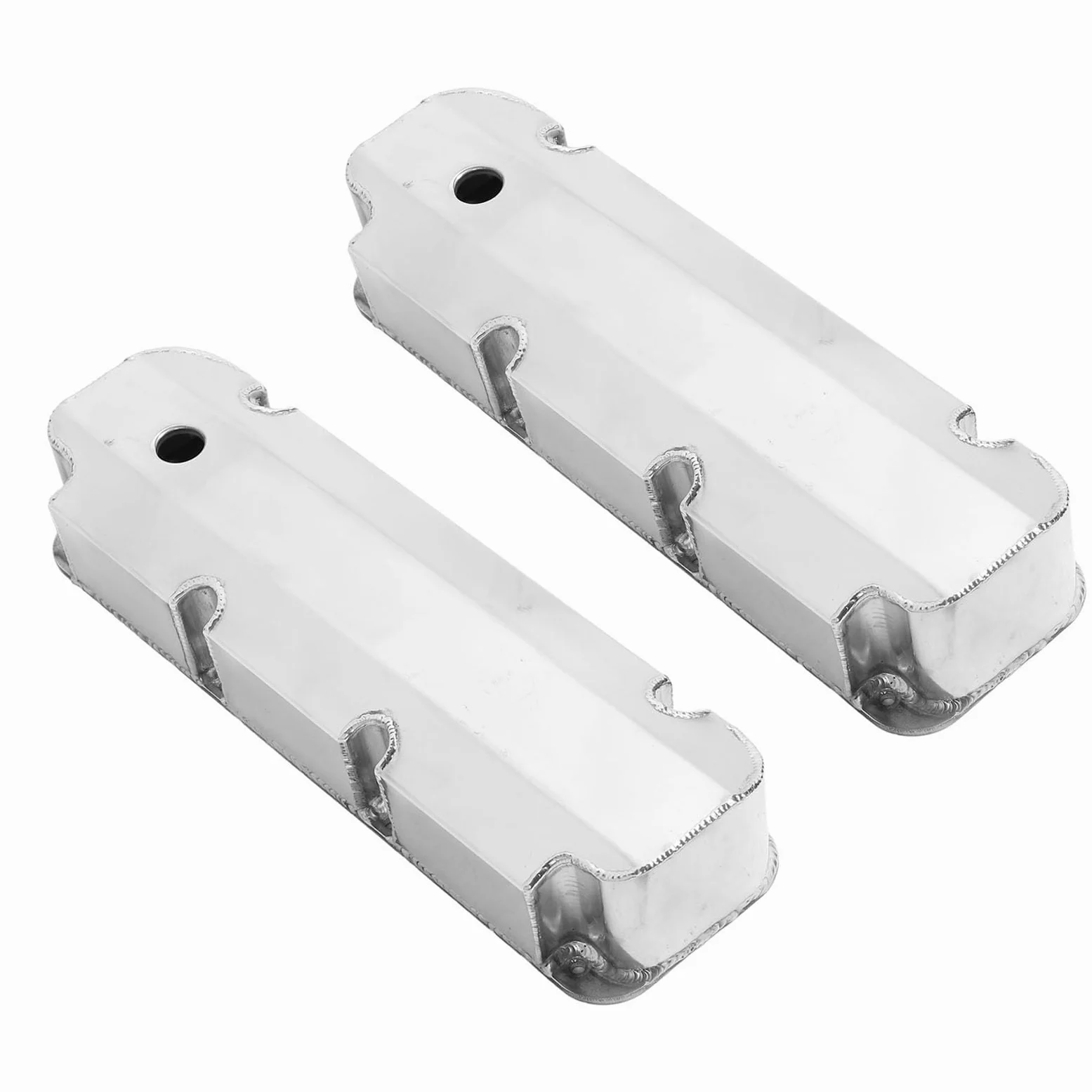 Dioche Tapas de Válvulas de Aleación de Aluminio Fabricadas en Plata Pulida E41363P para Motores V8 429-460 de 1968 en Adelante - Diseño Alto con Orificio de Ventilación de ID de -/4 pulg.