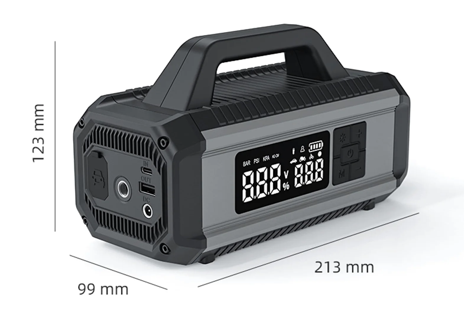 Arrancador de Salto de automóvil portátil con compresor de Aire, Arranque de Salto de batería de automóvil 2500A 2500A, Arranque de batería de Autos de Box de 12 V.,B