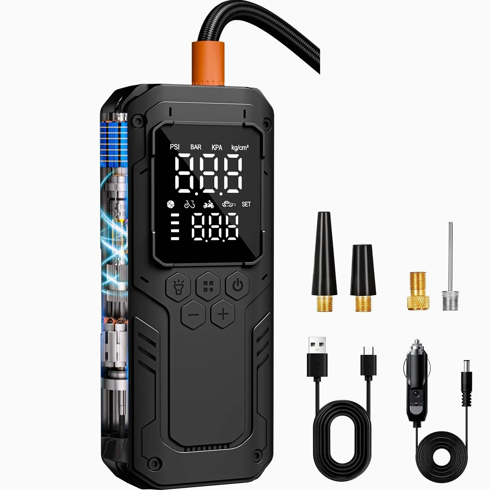 Inflador Ruedas Coche Inflador de neumáticos de coche portátil, compresor de aire de 150 PSI, bomba de aire inalámbrica para coches, motocicletas, pelota de bicicleta Compresores de aire portátiles