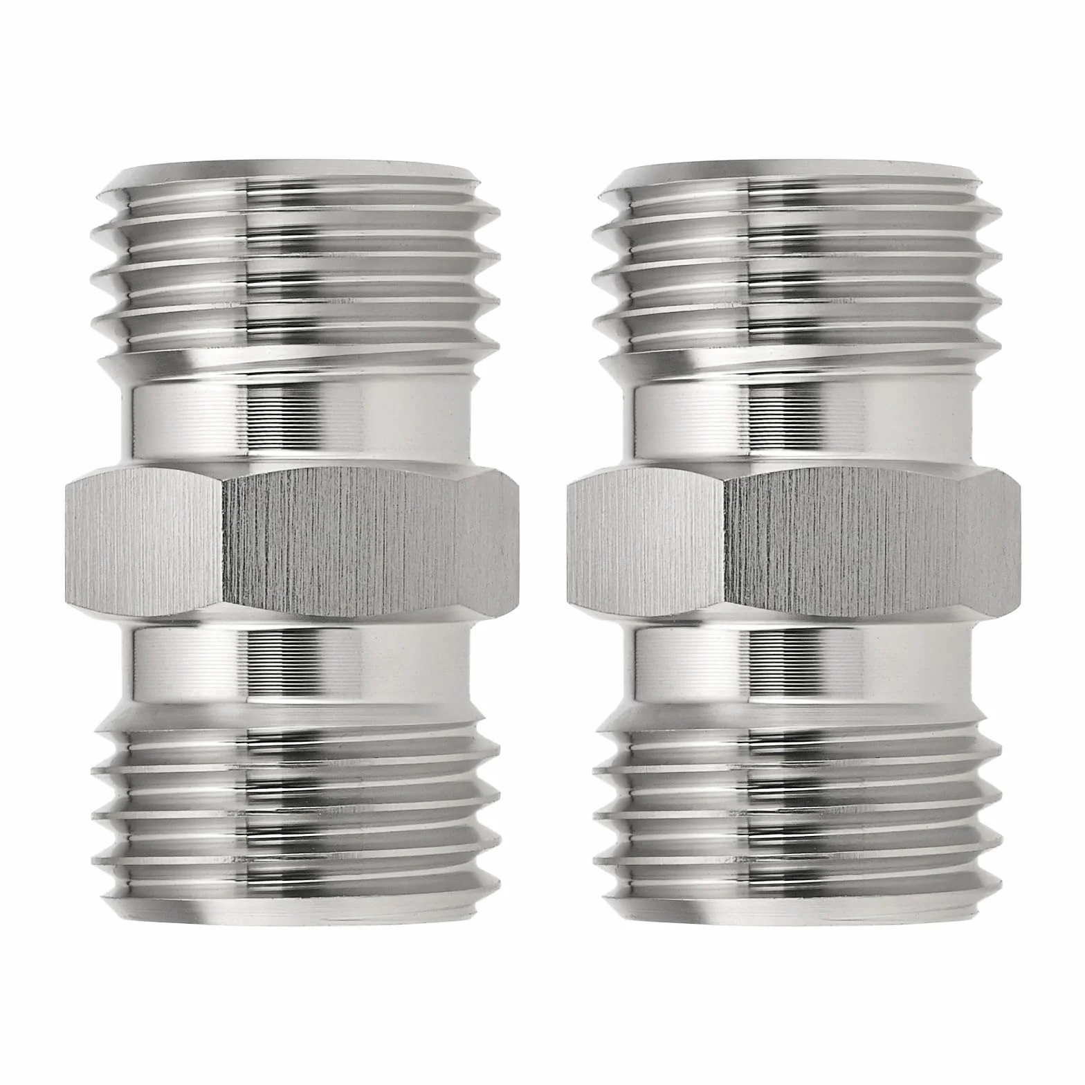 2 adaptadores hidráulicos M14 x 1.5 para manguera de tubo, conector de rosca adecuado para varios sistemas hidráulicos y excavadoras pequeñas, color plateado