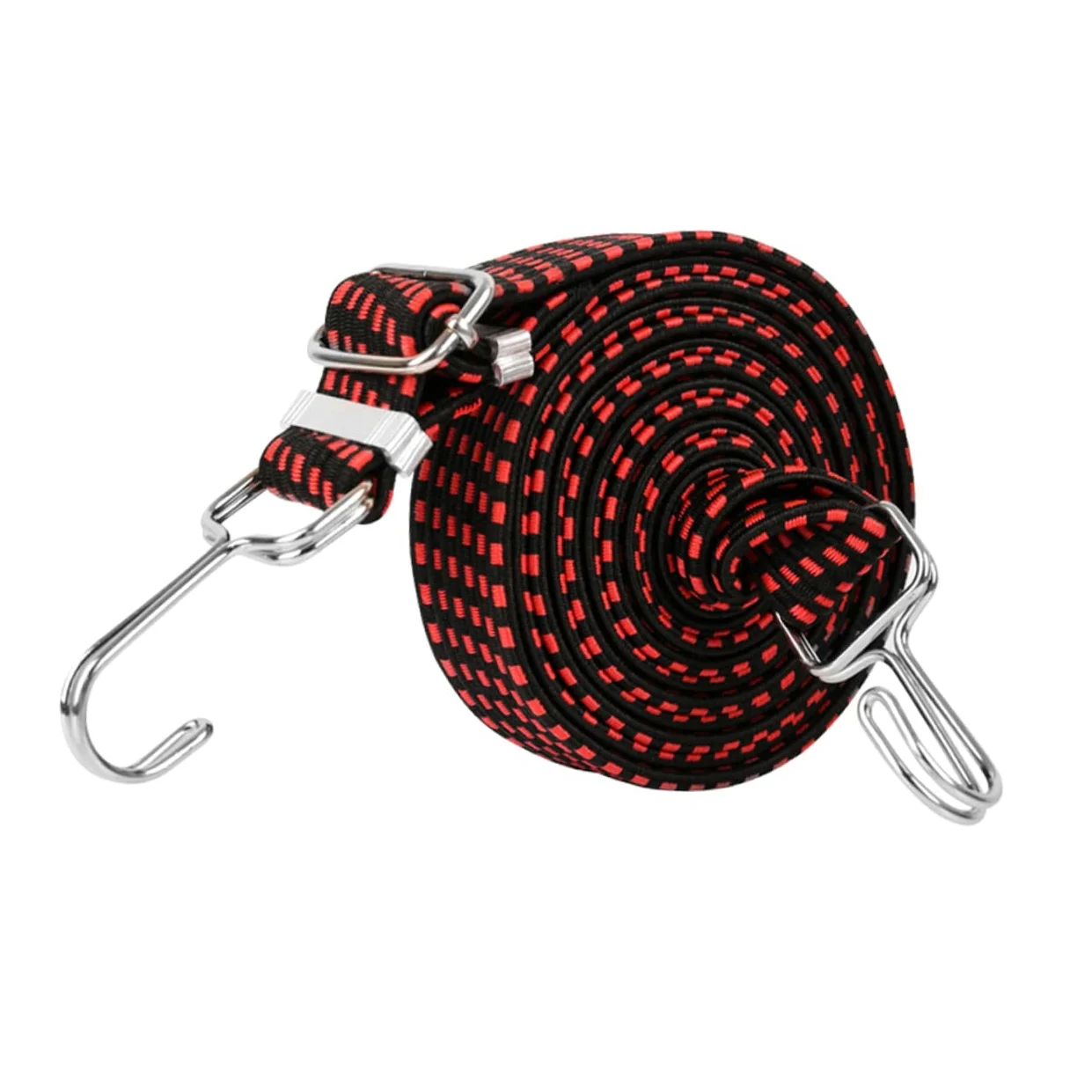 Cuerda de Salto Bungee para Bicicleta, Correas de Equipaje para Maletas Anchas, trinquete de Bicicleta, Correa de Amarre, Cuerda elástica, Banda elástica, mosquetón, Correa de Cuerda elástica (Rojo