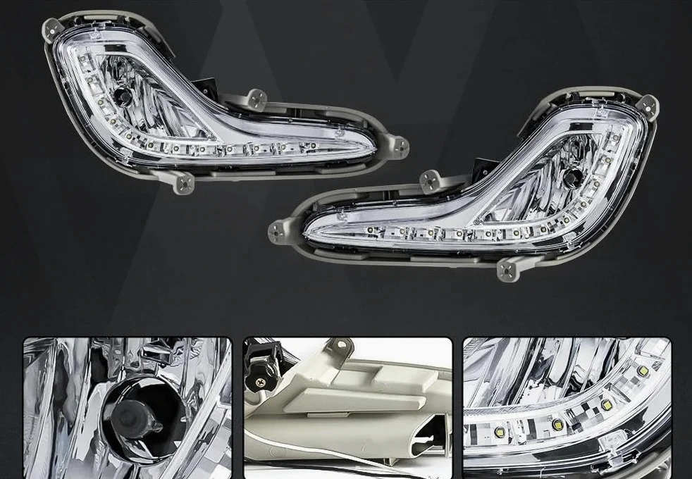 Para Hyundai Para Accent 2012, 2013, 2014, 2015, 2016 Y 2017, Luces Diurnas LED DRL, Faros Antiniebla Y Luces Diurnas.