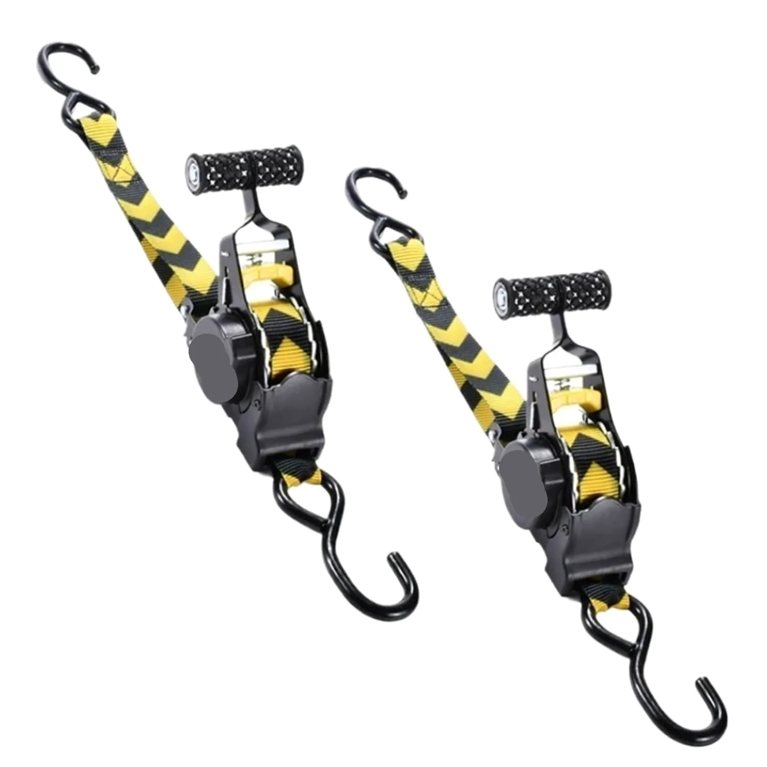 cinchas de Amarre Correa de trinquete retráctil automática, 680KG, 330CM, for Transporte Carga, camión, Motocicleta, Viaje, Correas Resistentes liberación rápida(Yellow 2 Pieces)