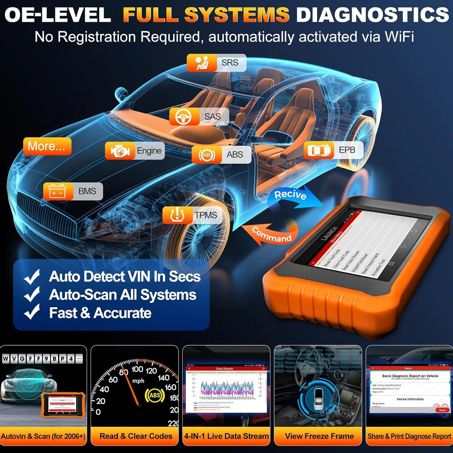 LAUNCH X431 Elite V2.0 OBD2 Diagnóstico de Todo Sistema para Toyota, Función de Todo Reinicio, Bidireccional, Codificación ECU Reset de Aceite Registro de Batería Escáner