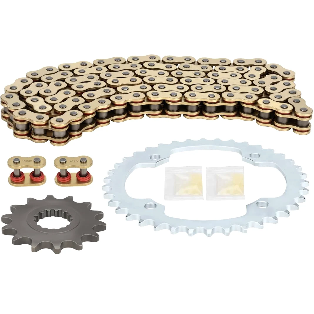 98L Dorado Conjunto de cadena de transmisión X-Ring y piñón de transmisión para Polaris RZR 170 2017-2021 0454771 0454563 0455224