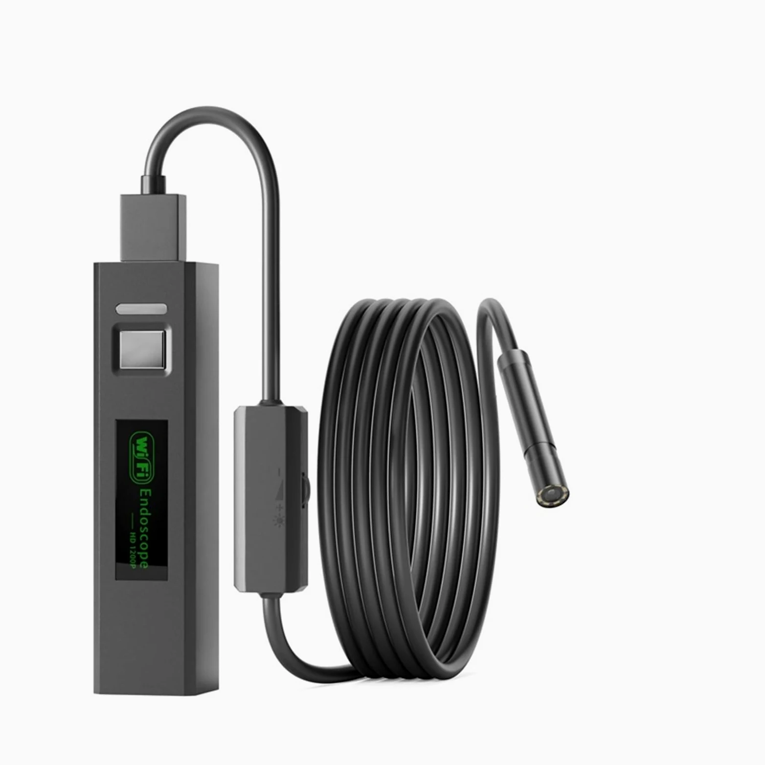 Endoscopio, Cámara endoscópica WiFi 1200P HD Lente Impermeable tubería inalámbrica inspección por boroscopio Industrial Coche(1m,Hard Cable)