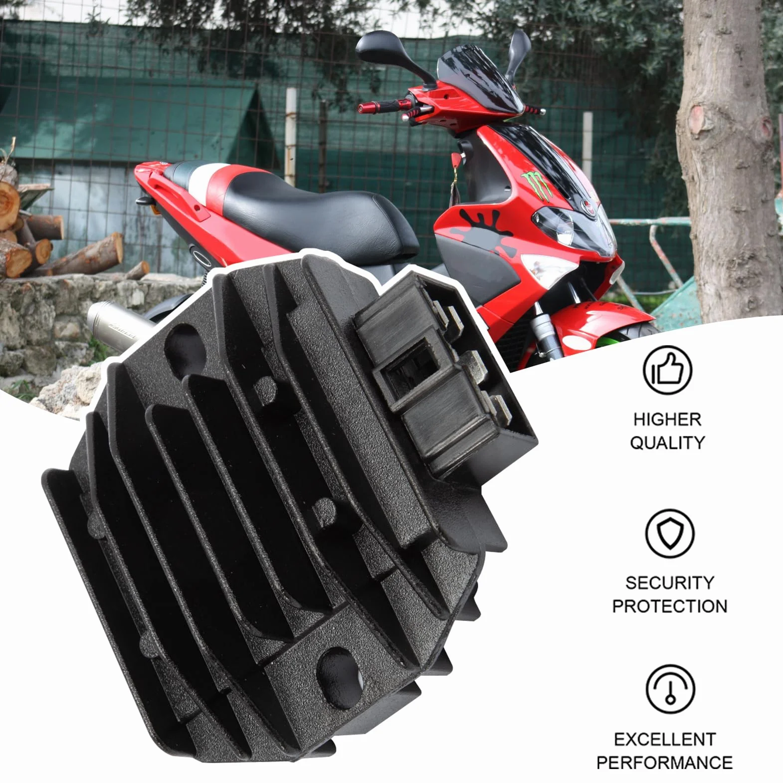 Regulador Corriente Moto compatible con SR50 Moijto Runner NRG Vespa Skipper Majesty SH640D-12 Rectificador regulador