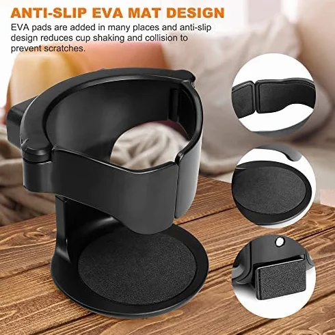 2 Piezas Portavasos para Coche, Posavasos Coche Ajustable Universal con 3 Pares Clips, Multifuncional Portavasos para Automóvil para Botella Termo Taza Bebida Cenicero