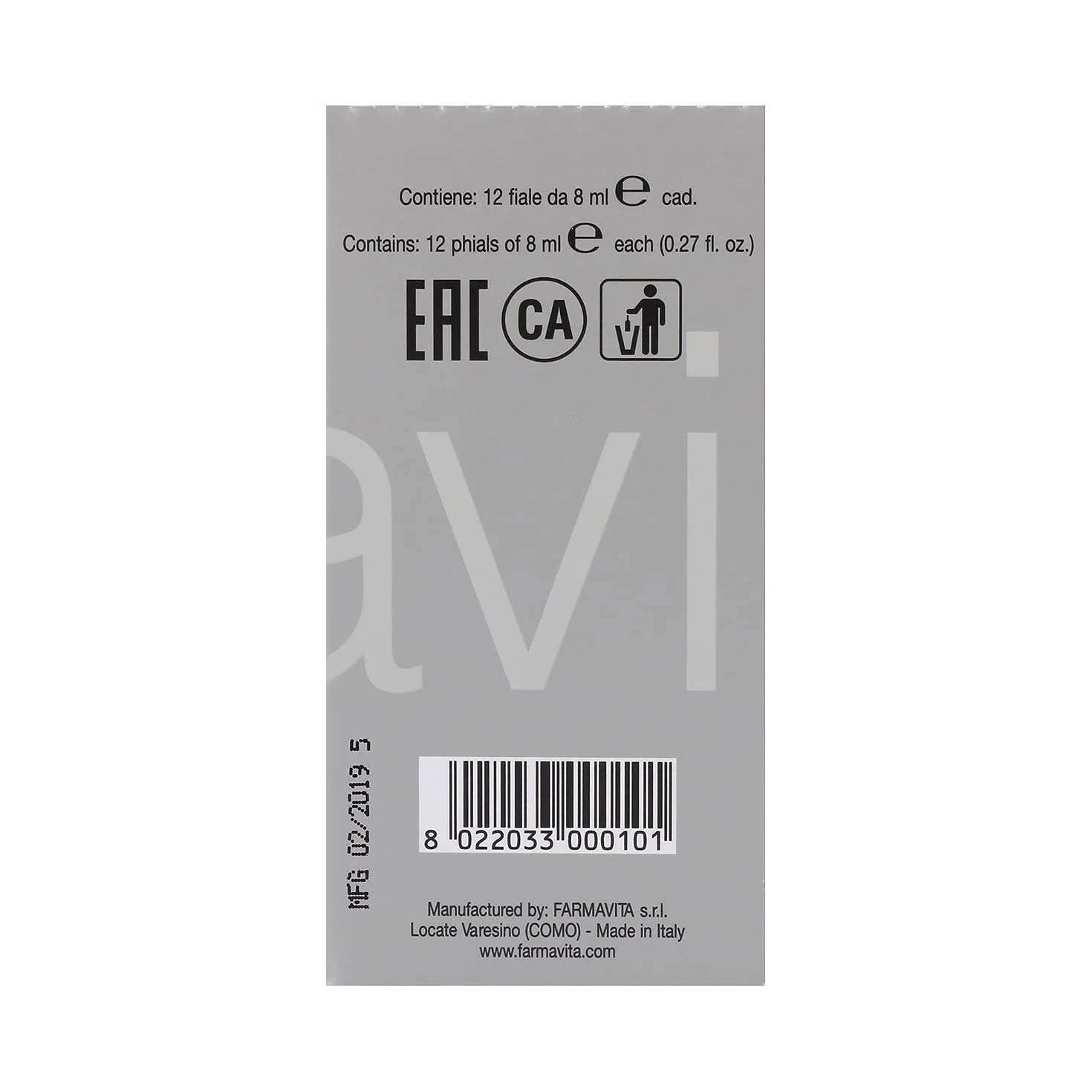 Farmavita Noir Loción Intensive 12X8Ml 96 ml