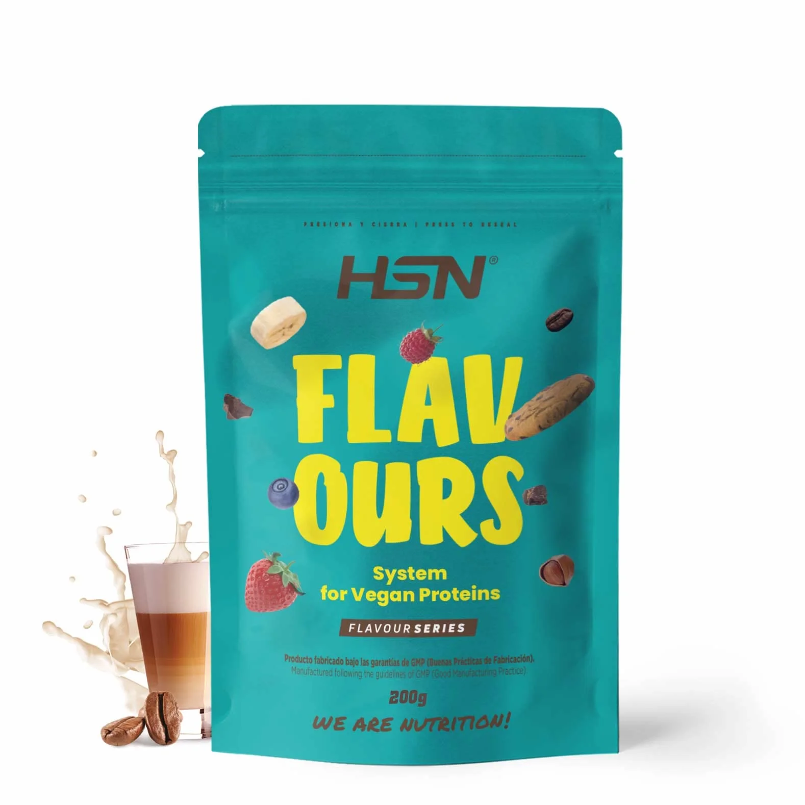 Saborizante para Proteínas Vegetales HSN Café Frappé 200 g 66 Tomas Keto Vegana No-GMO Sin Gluten