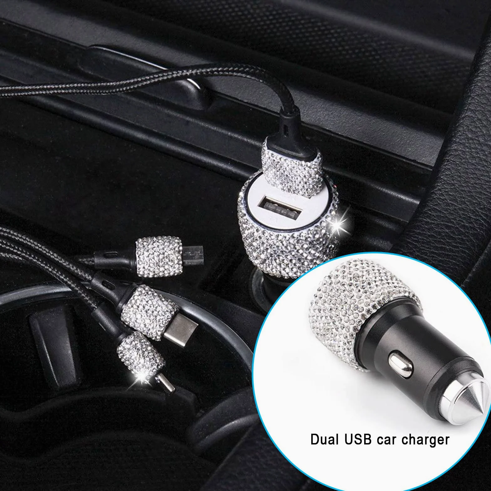 Bling Auto Accesorios Interior Mujeres Brillantes Soporte para gafas para coche Zündring