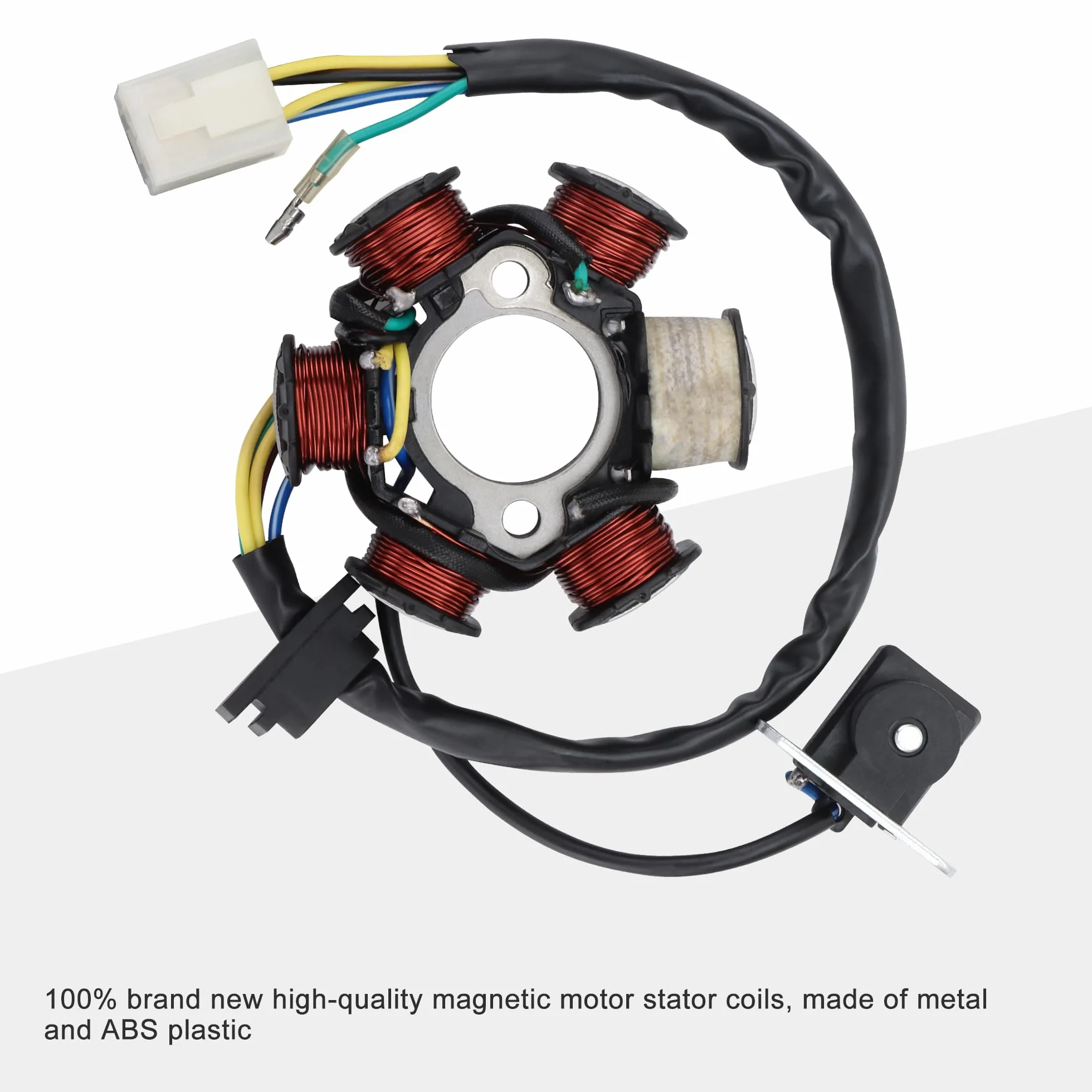 GOOFIT Generador de Encendido de Magnetoestador de 6 Bobinas Reemplazo para GY6 50cc 70cc 90cc 110cc 125cc Motocicleta ATV Bicicleta de Suciedad Bobina de Onda Completa