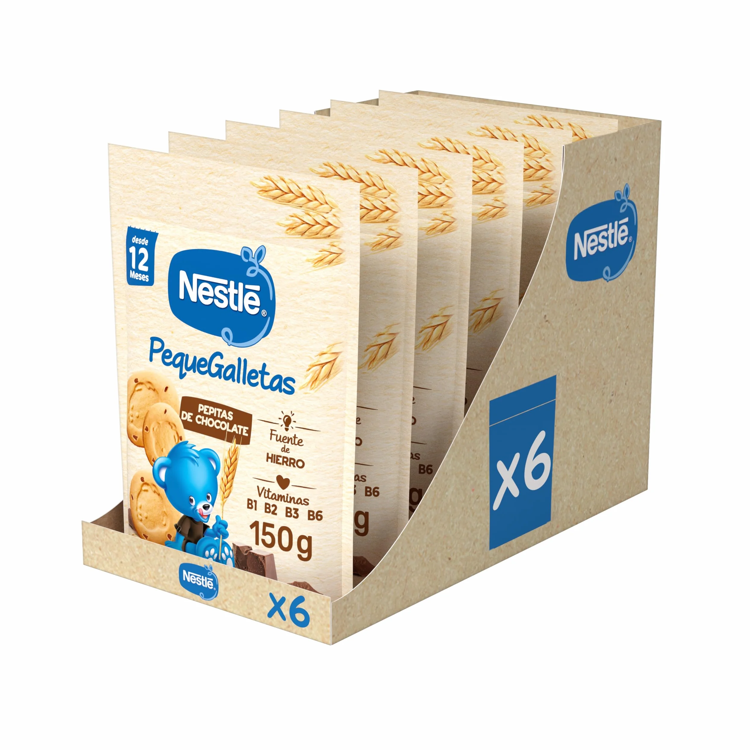 NESTLÉ PequeGalletas Choco 150g 6 bolsas para bebés desde 12 meses