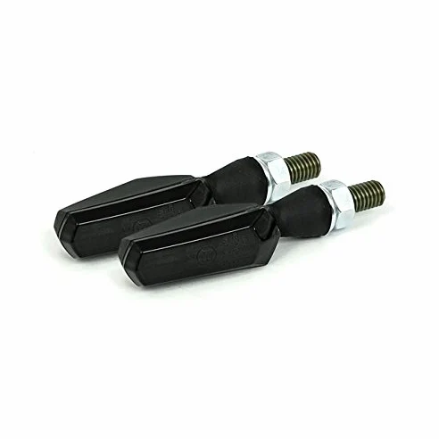 Par 2 flechas COB LED negras traseros con lentes ahumadas 'y luces de posición y de freno homologadas universales para moto Custom Harley Davidson SPORTSTER, Dyna, Softail, Touring, VRod; Yamaha;