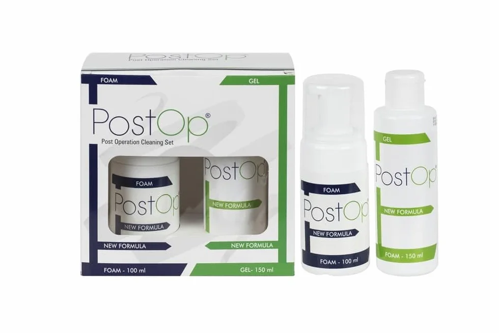 PostOp Kit post trasplante capilar champú espuma gel hidratante para FUE FUT