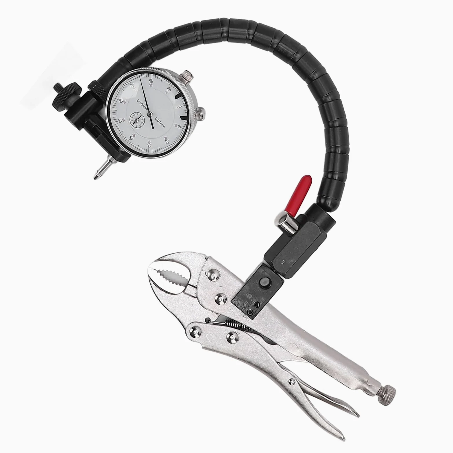 Juego de medidores de rotor de freno de disco: indicador de cuadrante de alta precisión para la medición de rotores de freno con soporte de brazo flexible de 360° y mecanismo de bloqueo seguro.